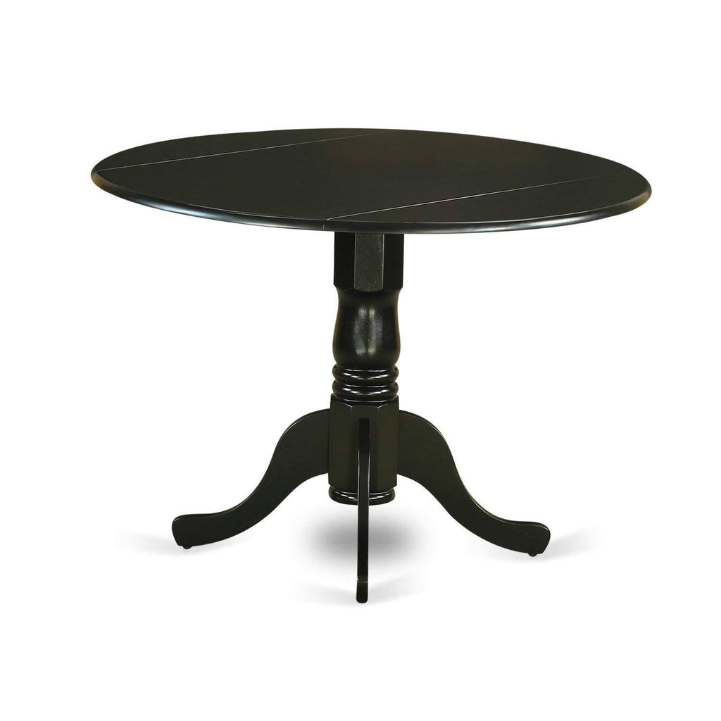 Black Round Kitchen Table and 4 Dinette Chairs 5-Piece Dining Set N9035
