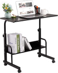 Black Mobile Side Table with Wheels M756