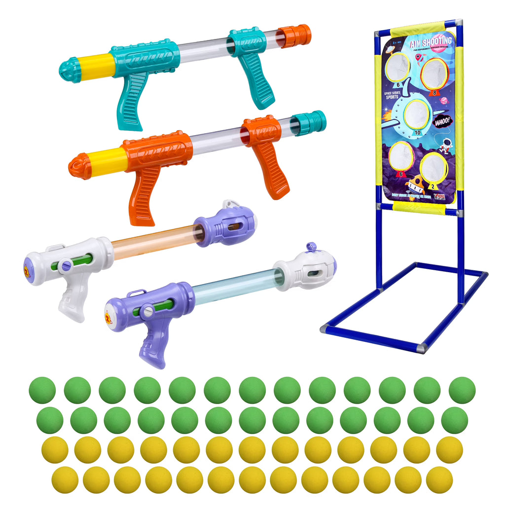 4pk Foam Ball Popper Air Guns with 52 Foam Balls J45178