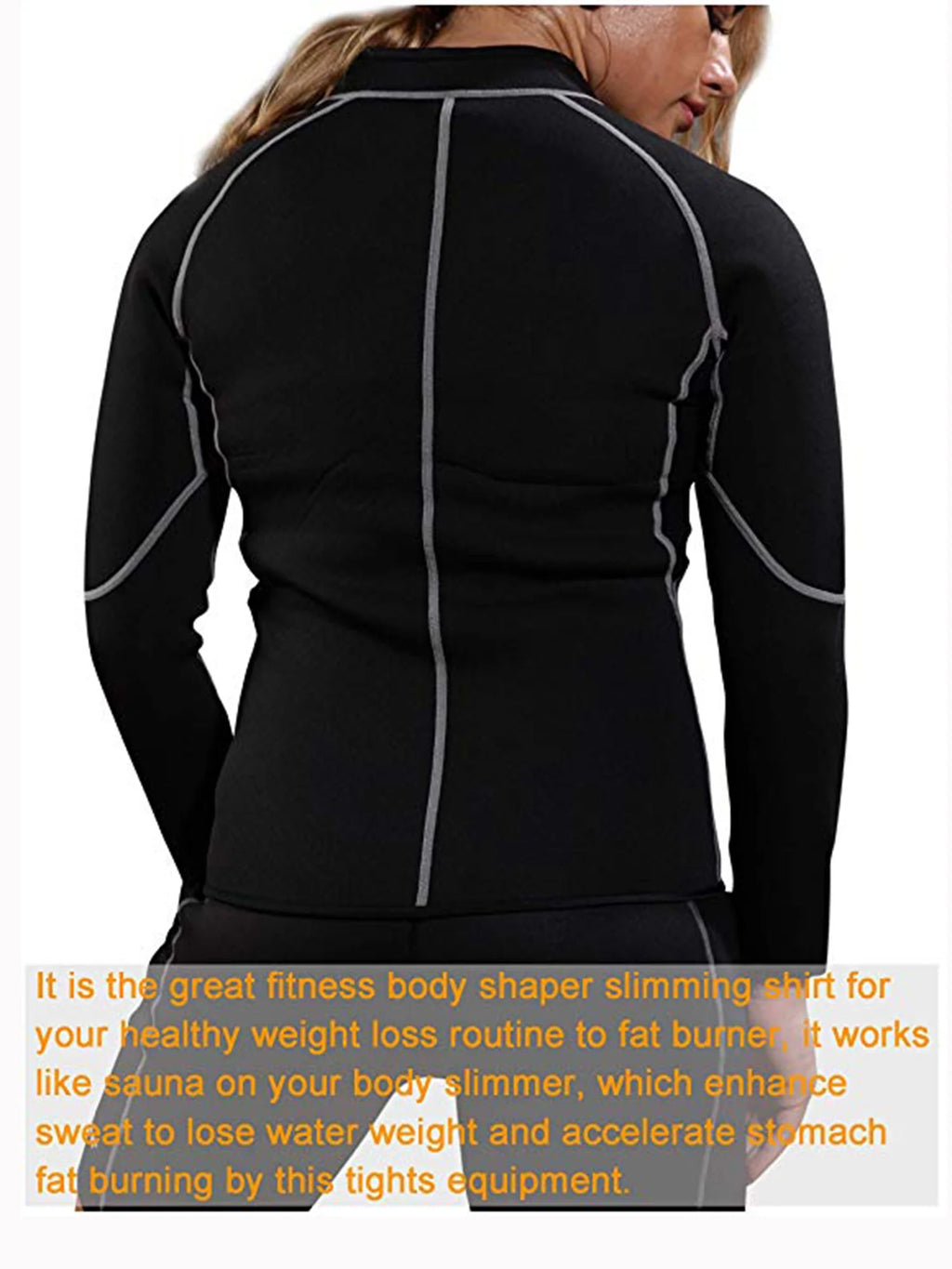 Women's Neoprene Sauna Vest Waist Trainer Corset Long Sleeves Gym Hot Sweat Suit Workout Body Shaper H66901
