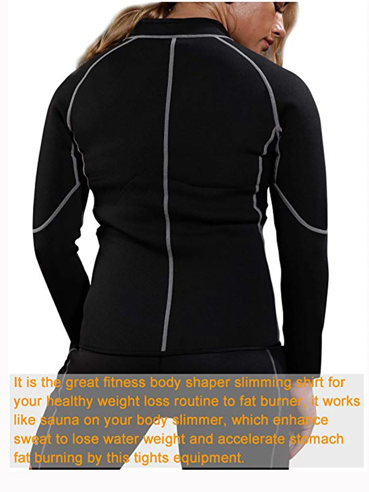 Women's Neoprene Sauna Vest Waist Trainer Corset Long Sleeves Gym Hot Sweat Suit Workout Body Shaper H66901