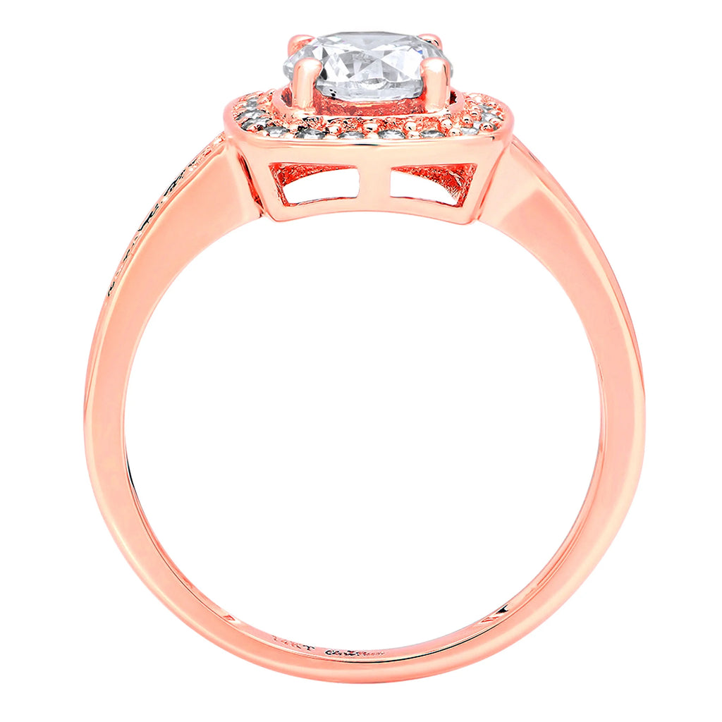 14K Rose Gold Diamond Engagement Ring size 5.5 K891