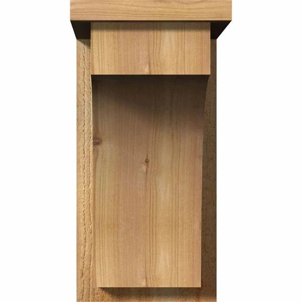 8x22W x 12x22D x 16x22H Rough Sawn Corbel with Backplate, Western Red Cedar Y440