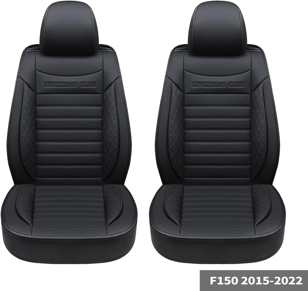 Black Rear Faux Leather Back Seat Covers V38481