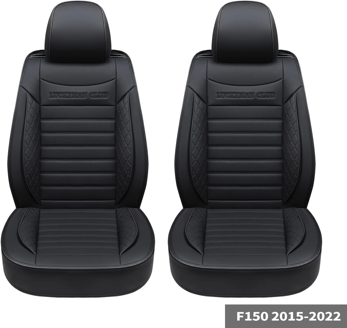 Black Rear Faux Leather Back Seat Covers V38481
