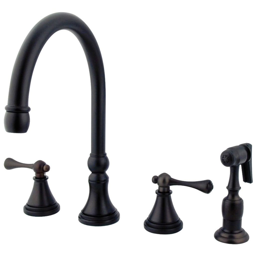 Widespread Kitchen Faucet with Brass Sprayer K2856