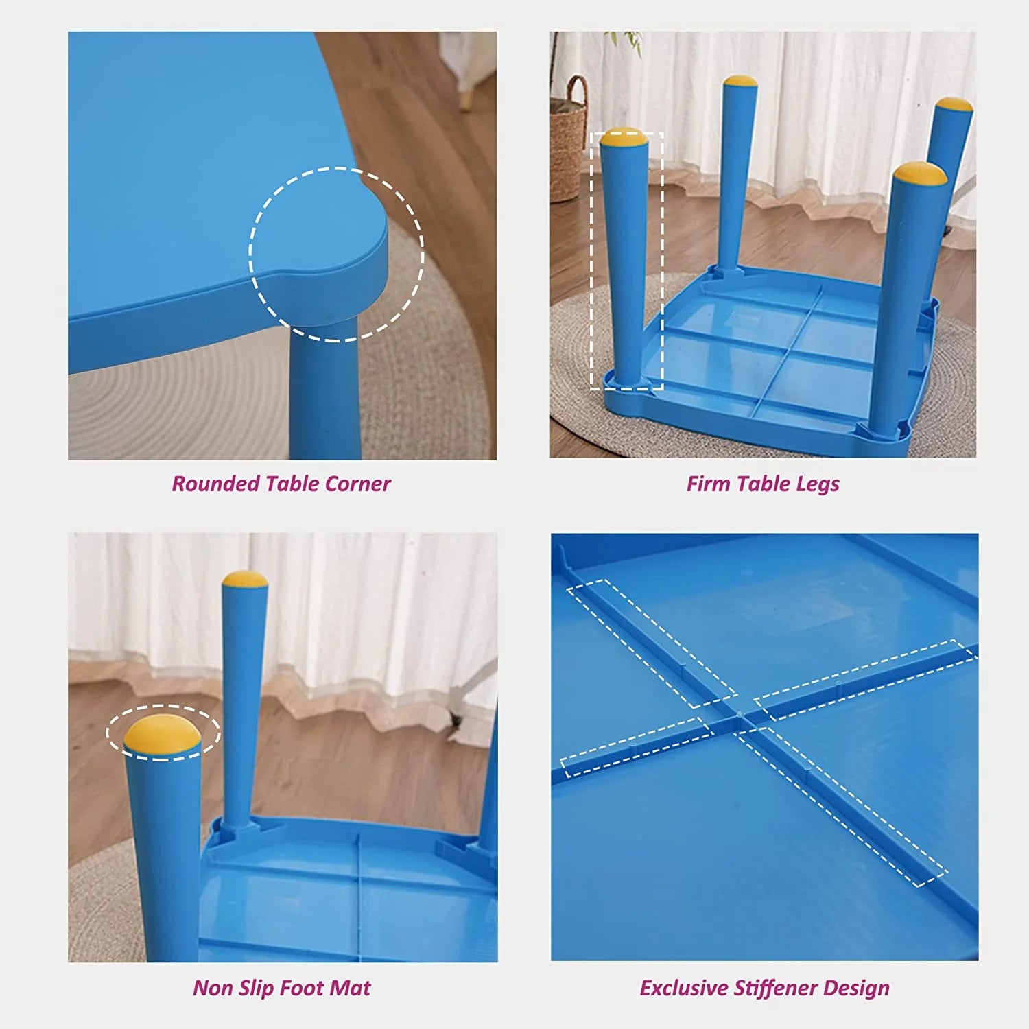 5 Pieces Plastic Toddler Kids Table and Chair Set G3349