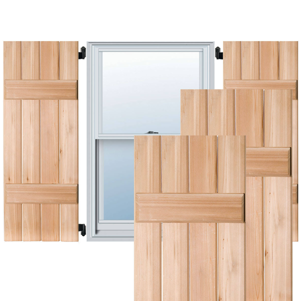 Real Wood Pine Board-n-Batten Shutters J260