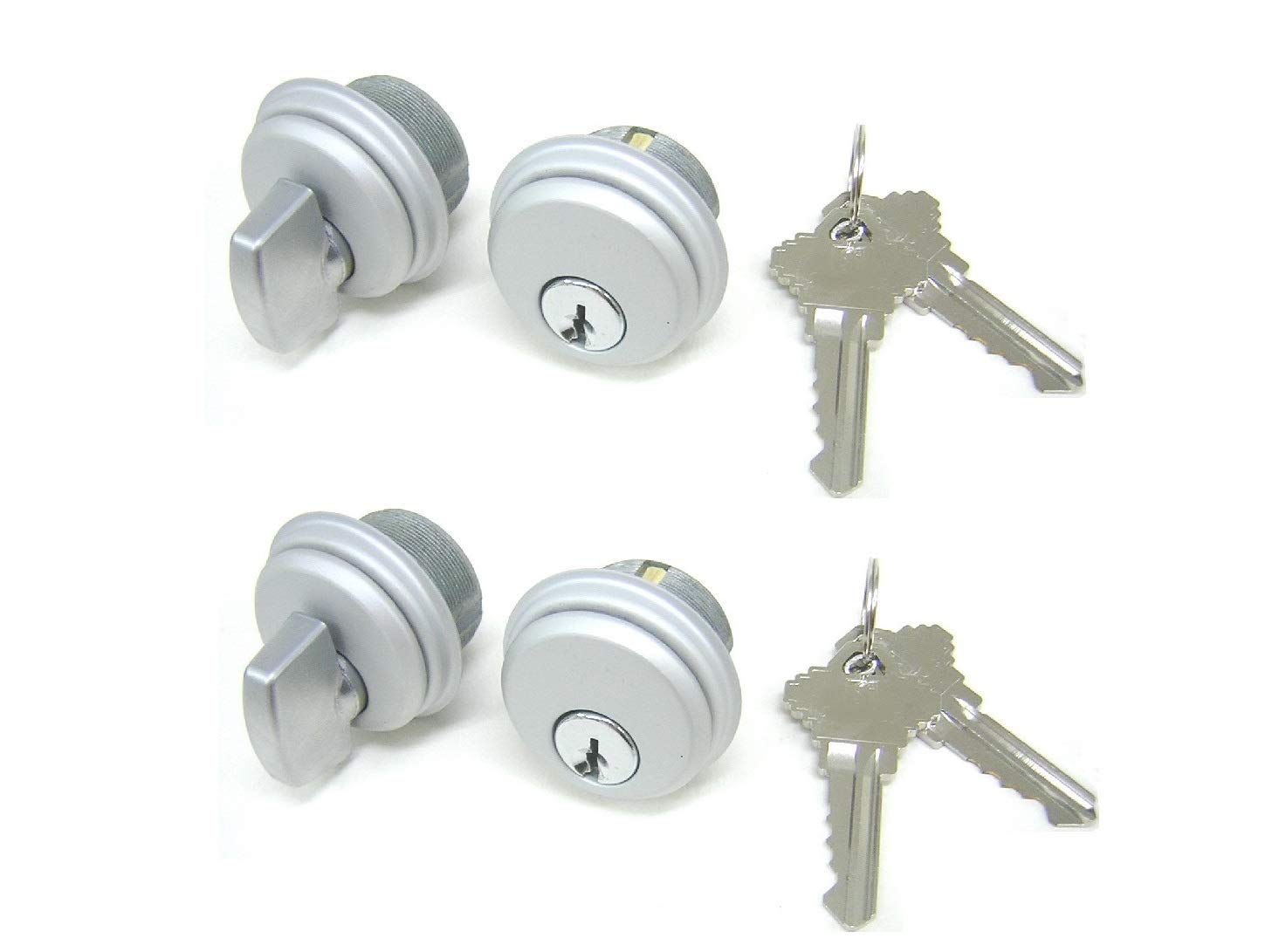 Aluminum Mortise Lock Cylinder & Thumbturn, Pack of 2 I664