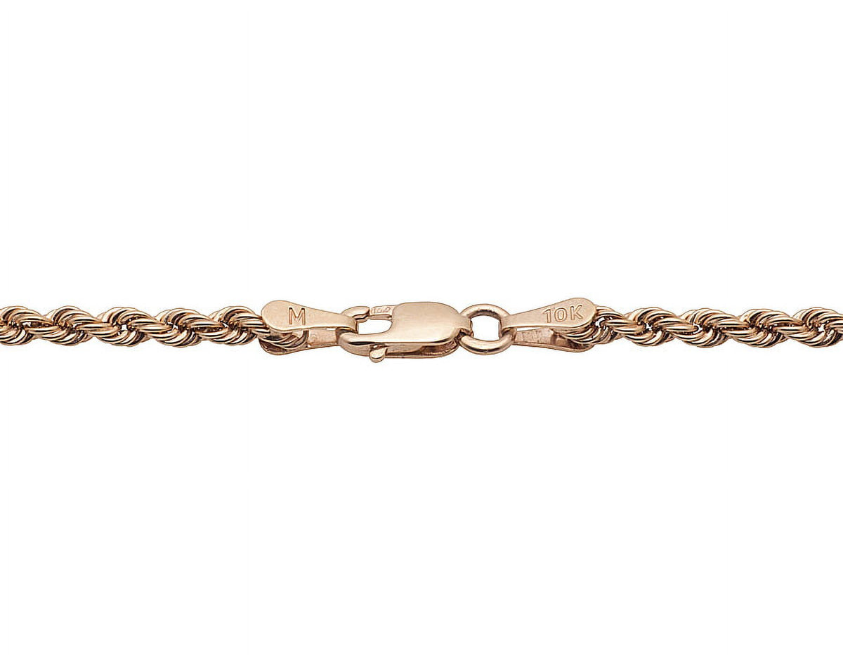 10K Rose Gold Rope Chain Necklace 18-24 Inches O162