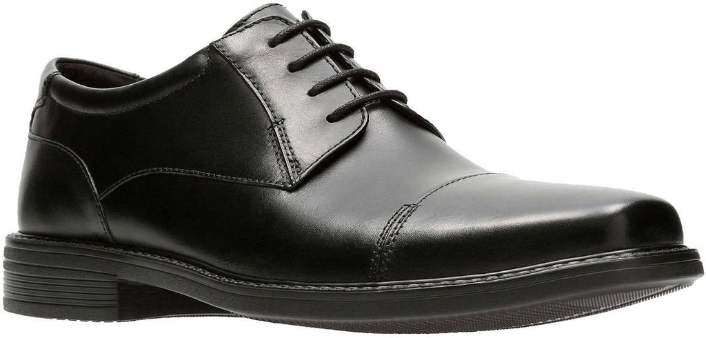 Black Leather Cap Toe Shoes Size 12 Wide I371758