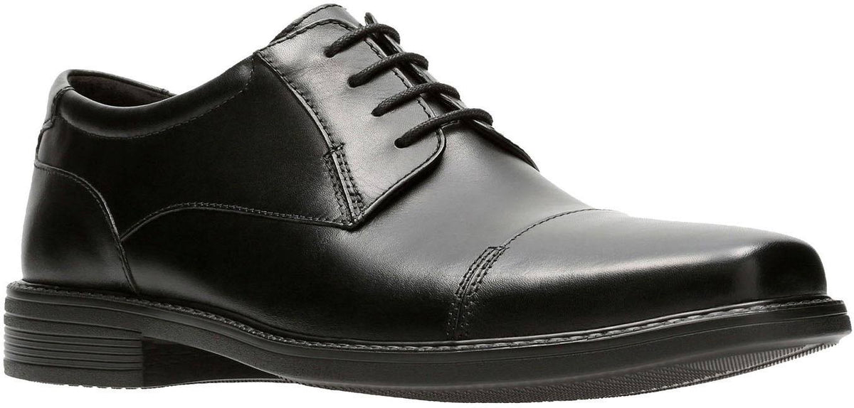 Black Leather Cap Toe Shoes Size 12 Wide I371758
