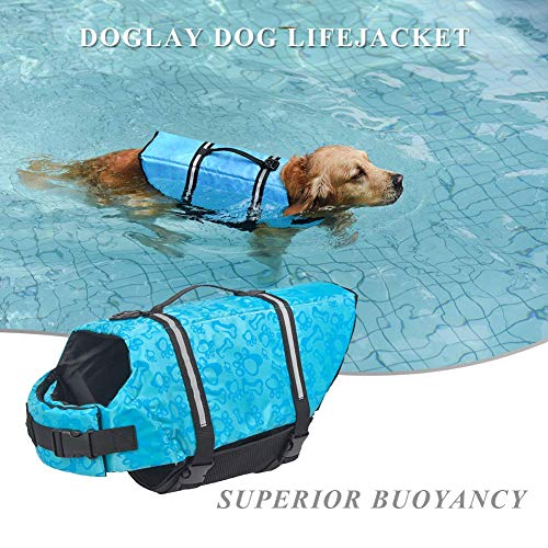 Adjustable Dog Life Jacket with Reflective Stripes I519195