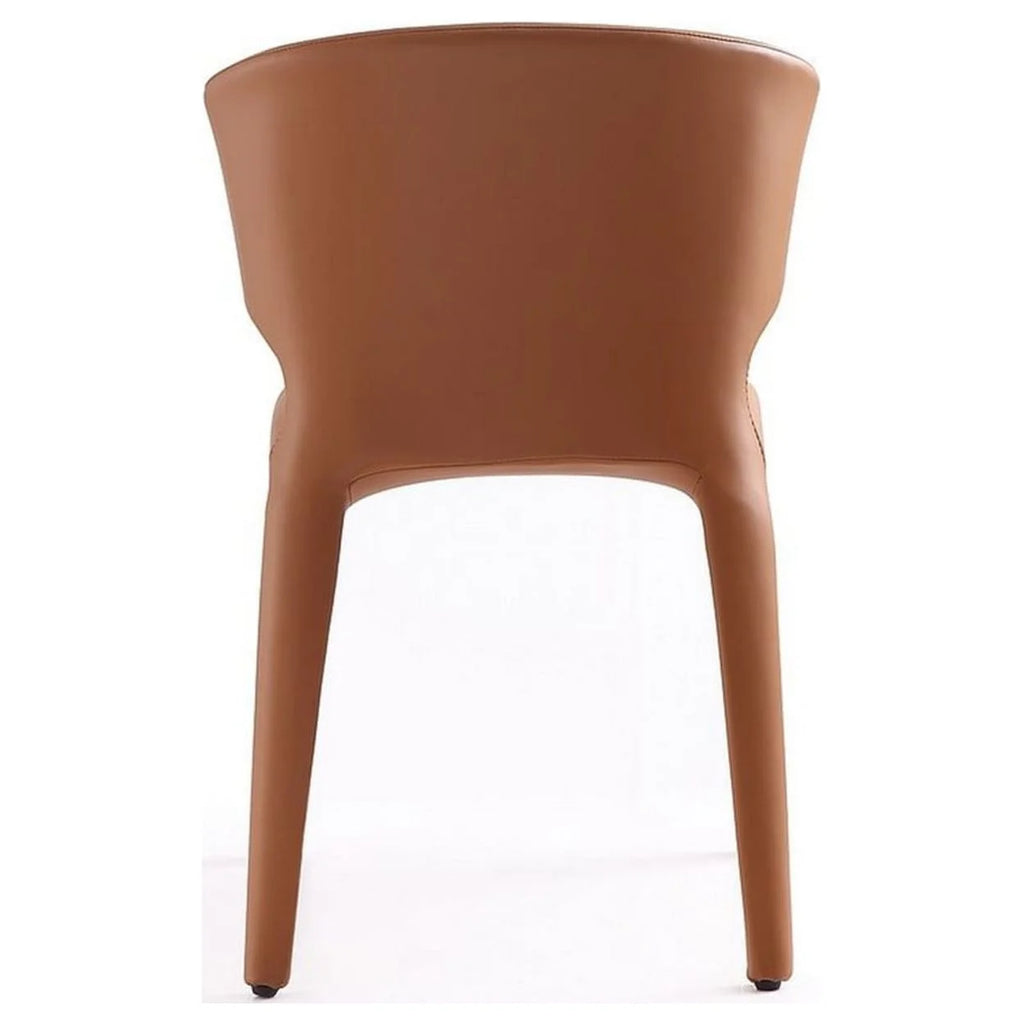 Faux Leather Dining Chair in Brown (Set of 2) J362