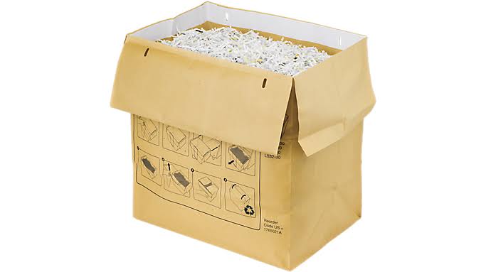 30 Gallon Recyclable Paper Shredder Bags, Brown, 50/Case O14031