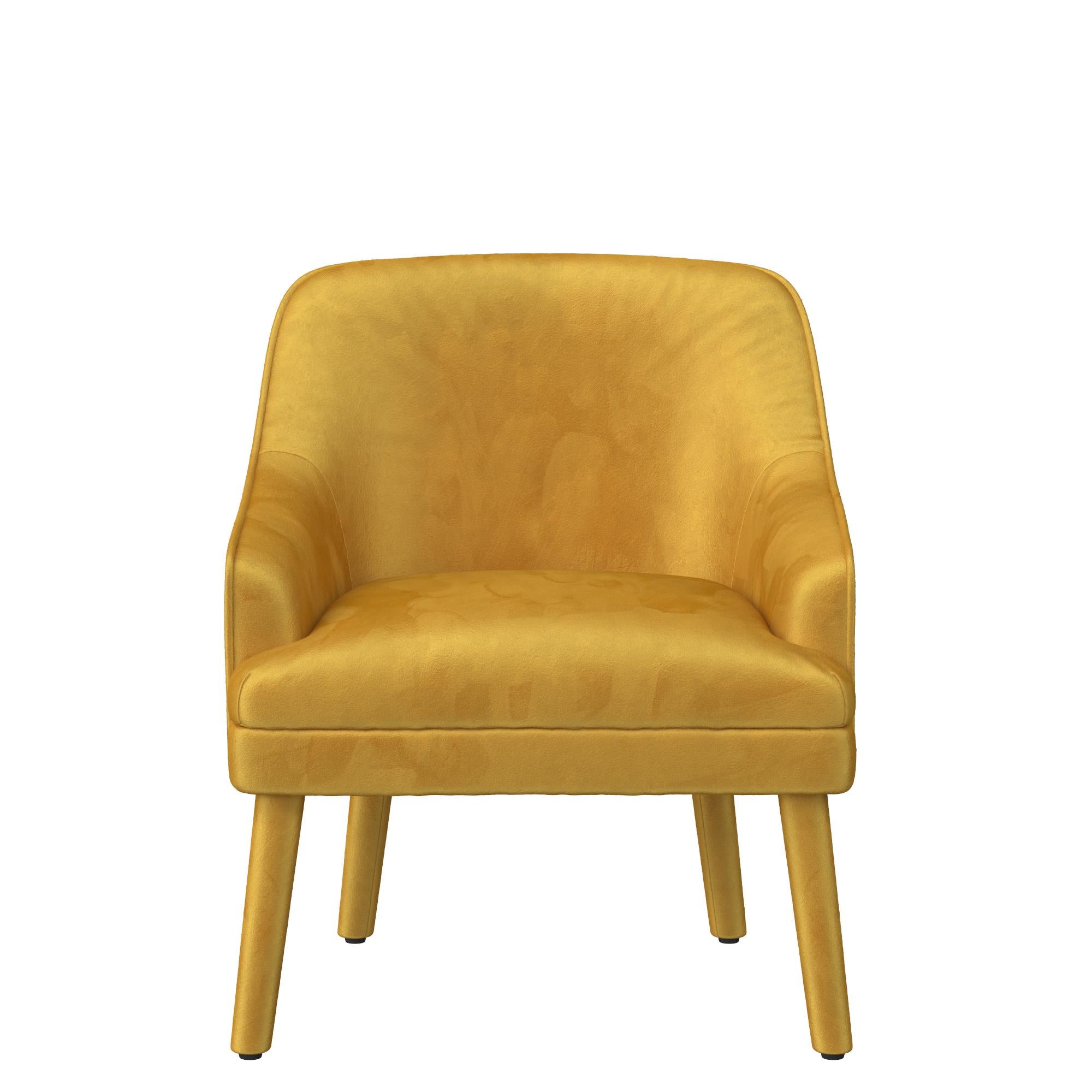 Mustard Velvet Upholstered Accent Chair A873
