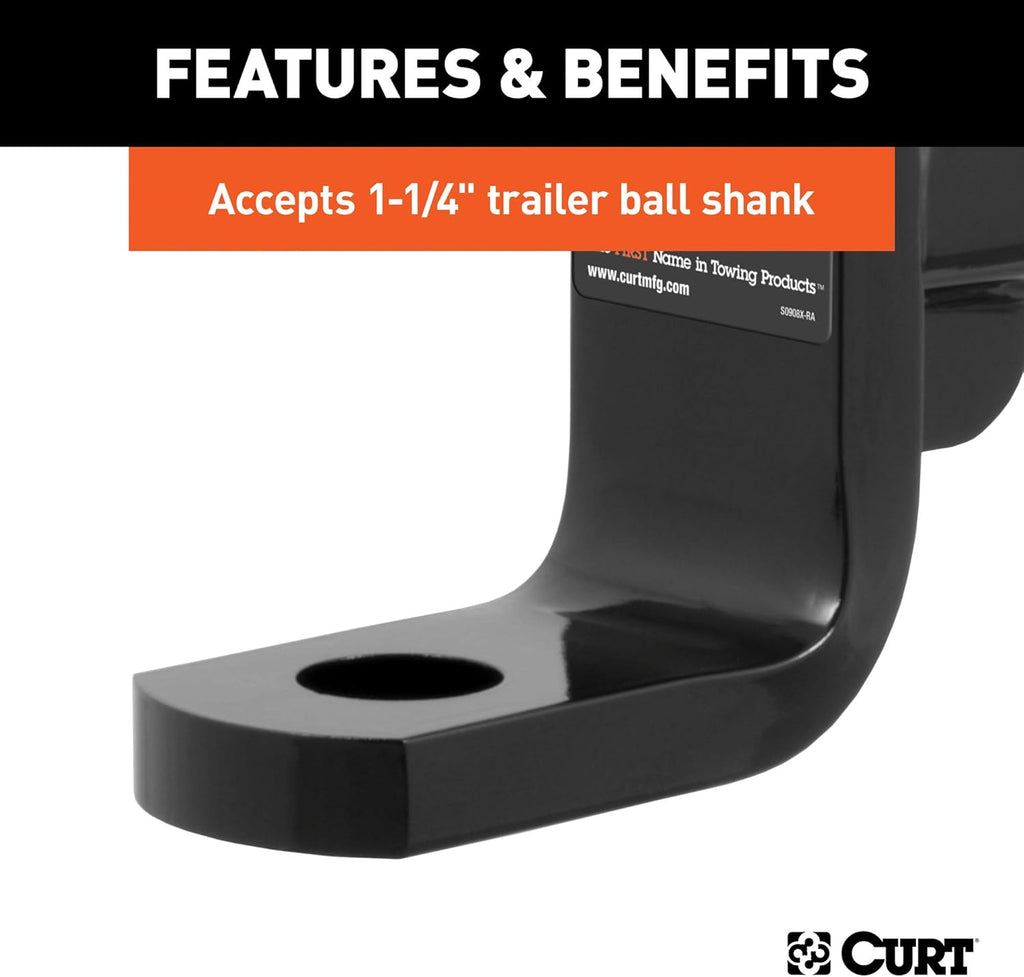 Class 4 Trailer Hitch Ball Mount, 2-Inch Receiver, 12,000 lbs, 6-Inch Drop, 5-Inch Rise, Pack of 2 V48712