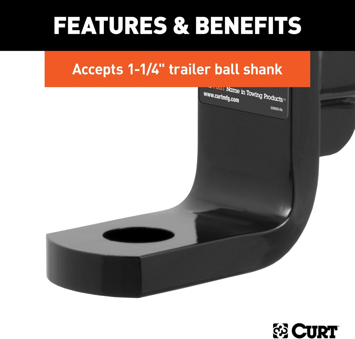 Class 4 Trailer Hitch Ball Mount, 2-Inch Receiver, 12,000 lbs, 6-Inch Drop, 5-Inch Rise, Pack of 2 V48712