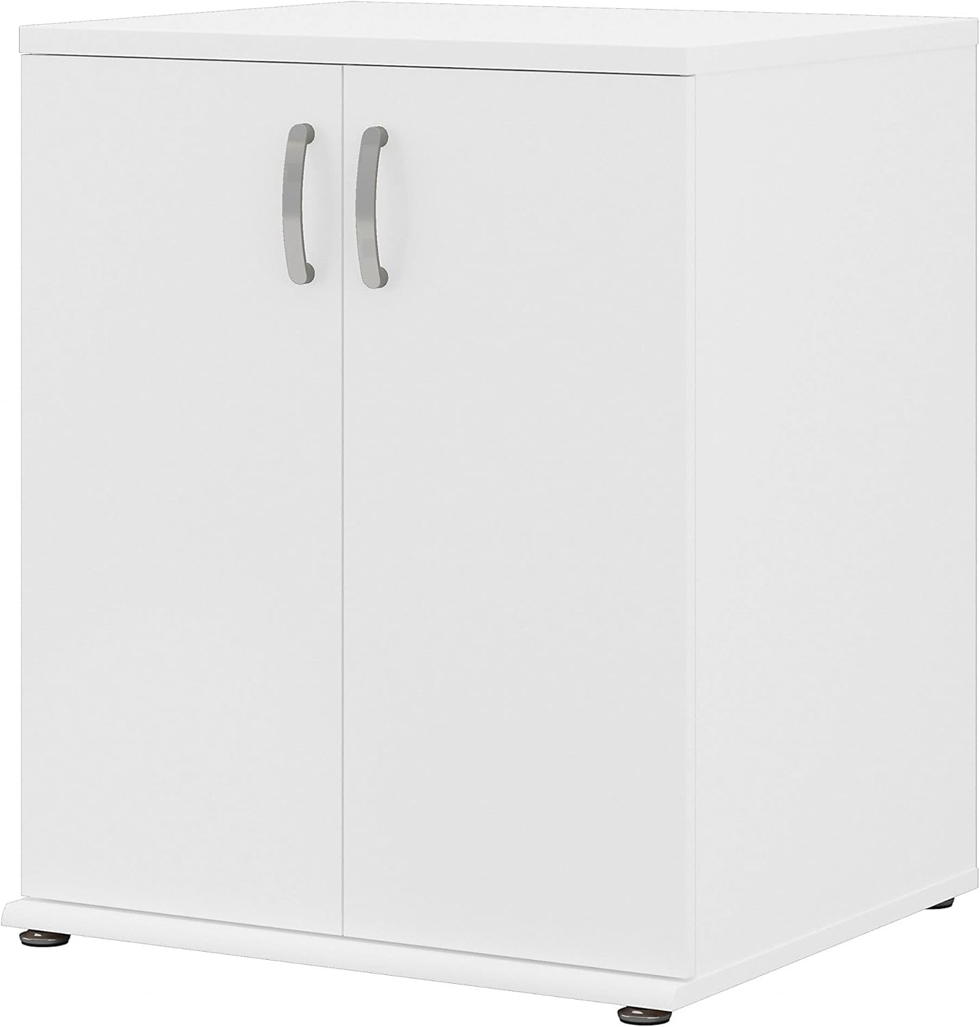 White Floor Storage Cabinet with Doors and Shelves R932343