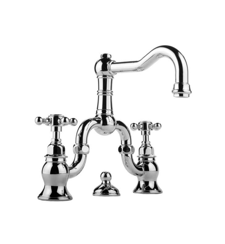 Polished Chrome Widespread Bridge Lavatory Faucet P1372