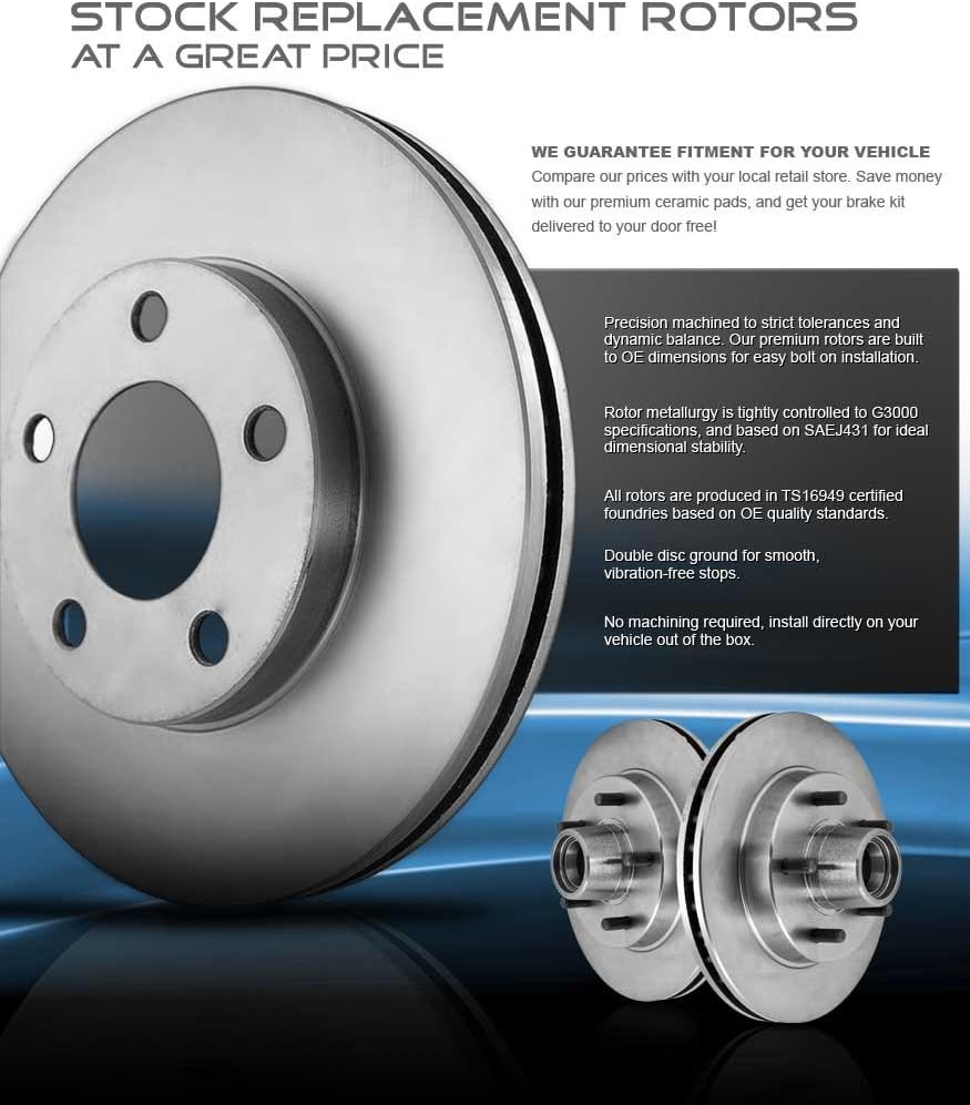 5 Lug Brake Disc Rotors and Metallic Brake Pads U463425