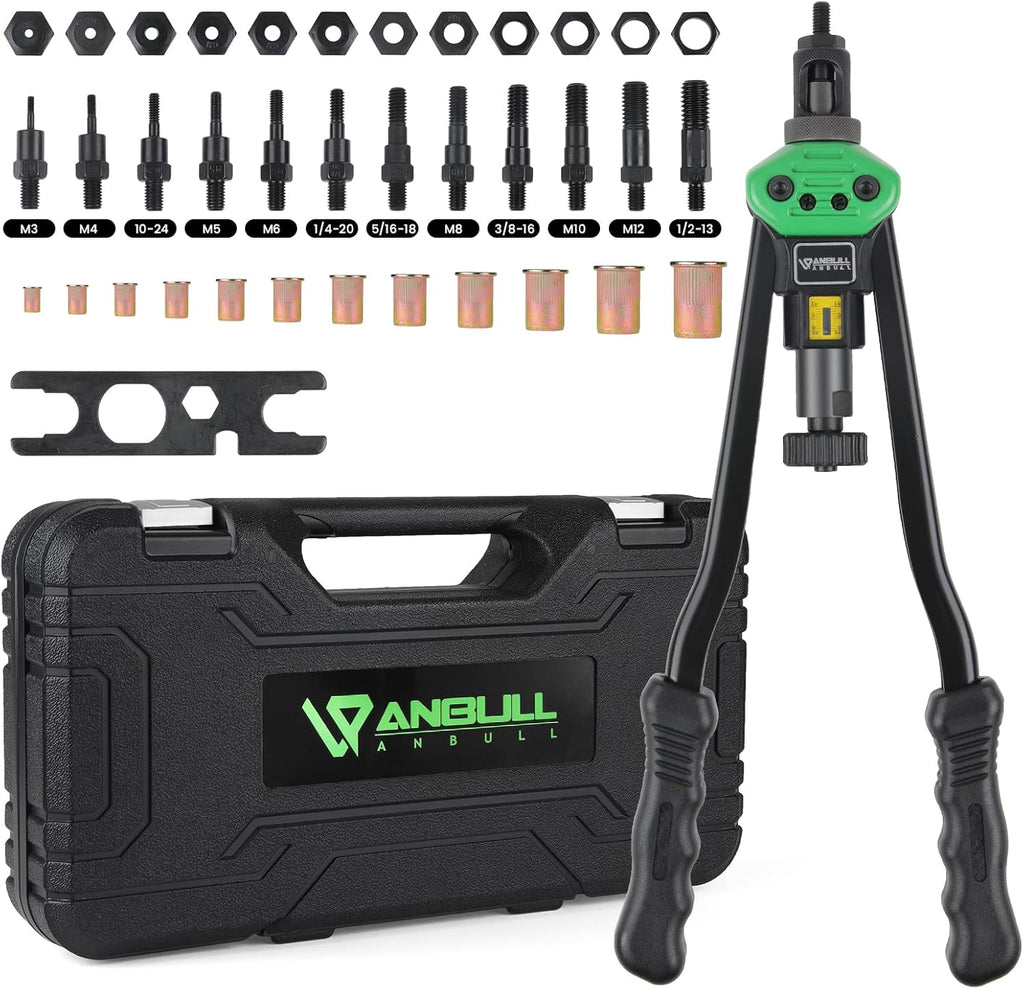 16 Rivet Tool Kit with 120PCS Rivet Nuts & Plastic Case P68516