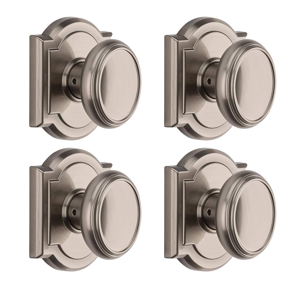 Satin Nickel Hall/Closet Door Knob (4-Pack) V181