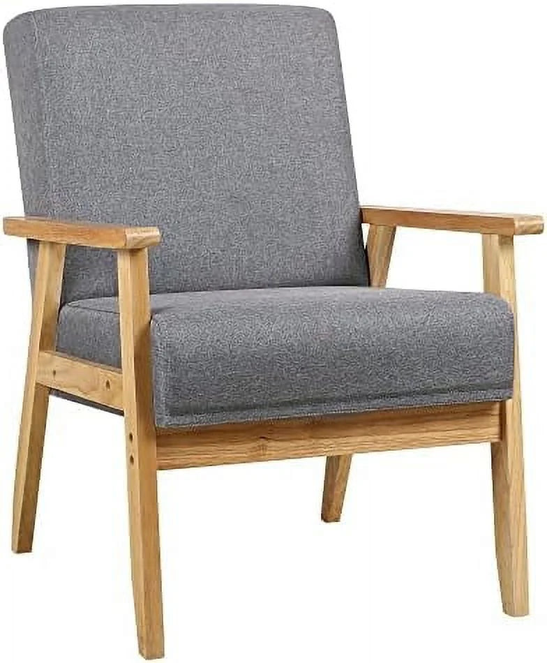 Beige Wooden Accent Chairs Set of 2 D843