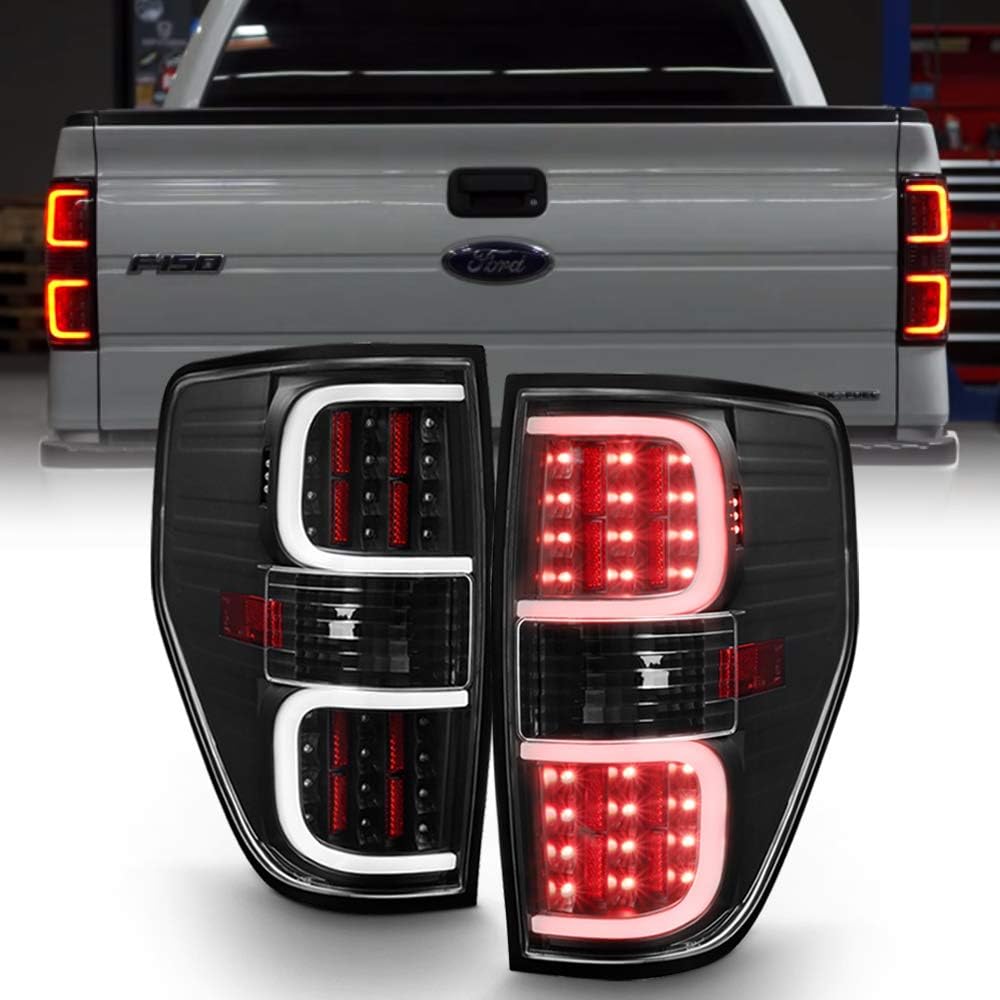 Black Dual LED Bar Tail Lights Brake Lamps Pair Z440