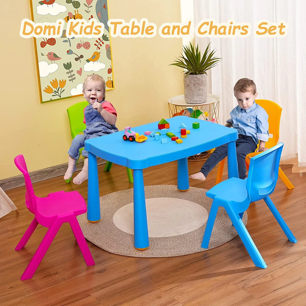 5 Pieces Plastic Toddler Kids Table and Chair Set G3349
