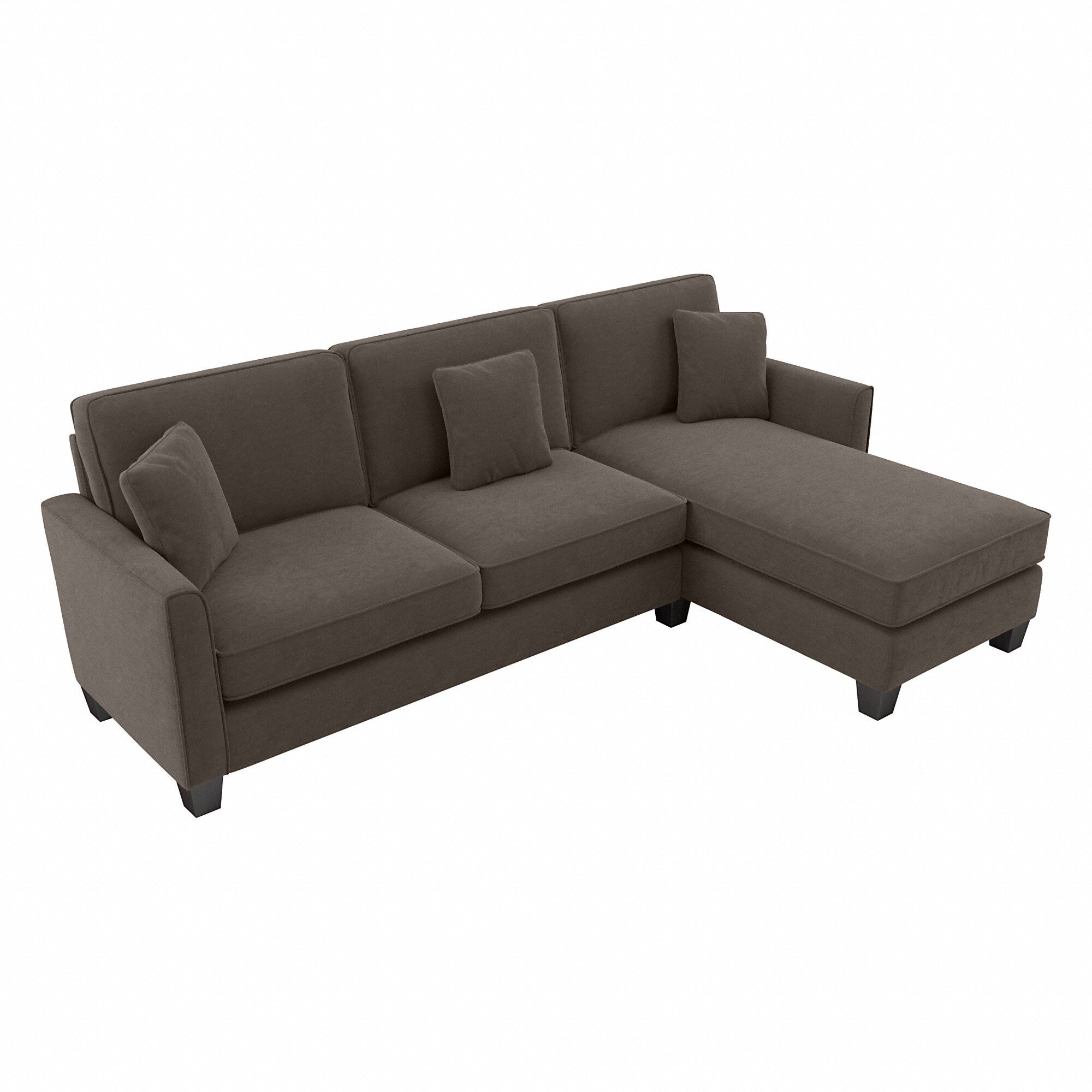 Dark Gray Microsuede Sectional Couch with Reversible Chaise C9675