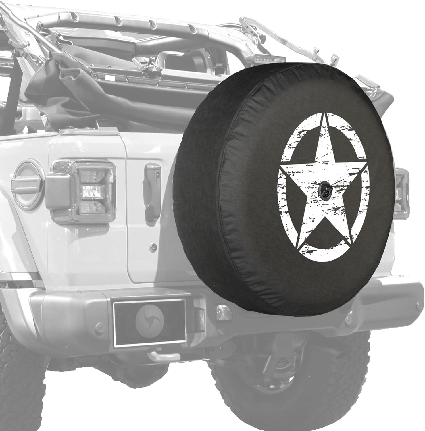 32" Soft Tire Cover for Jeep Wrangler JL with Back-up Camera Pack of 2 O6390