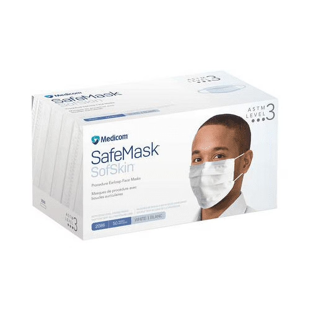 White ASTM Level 3 Earloop Face Masks 50/Pk H50878