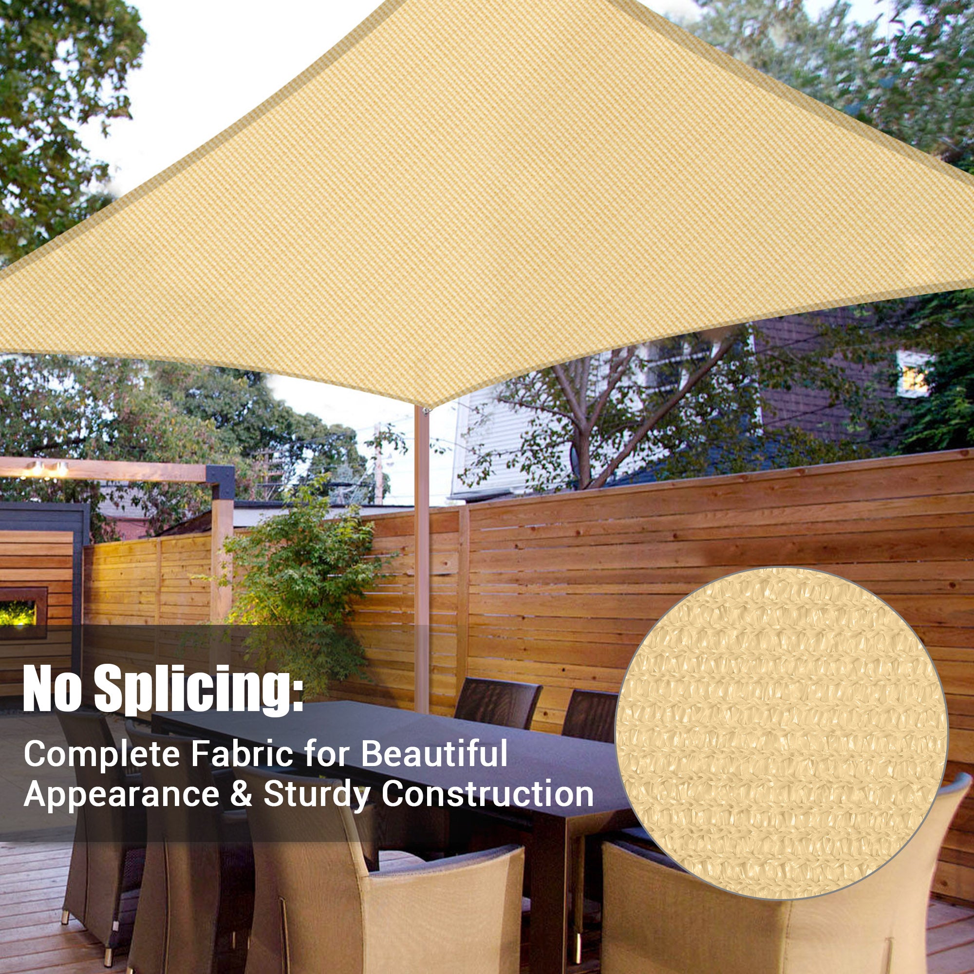 Beige Rectangle Sun Shade Sail V609