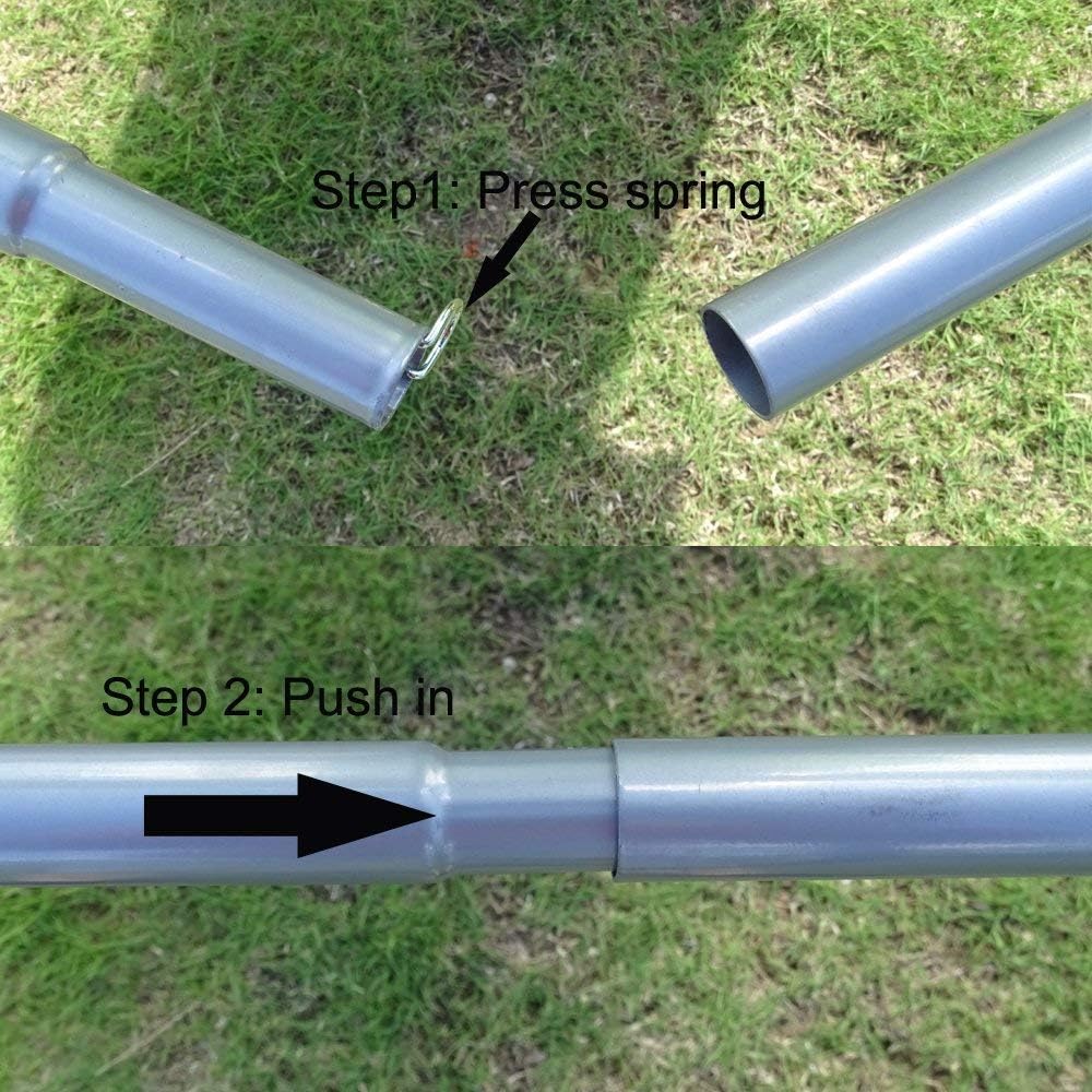 Adjustable 4 Section Steel Tent Tarp Poles I98006