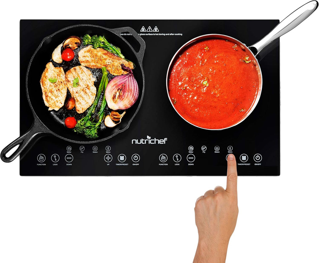 Portable 120V Dual Induction Cooktop with Kids Safety Lock O544675