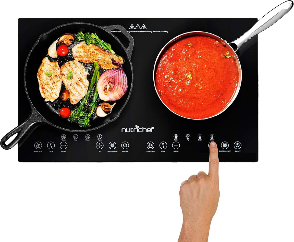 Portable 120V Dual Induction Cooktop with Kids Safety Lock O544675