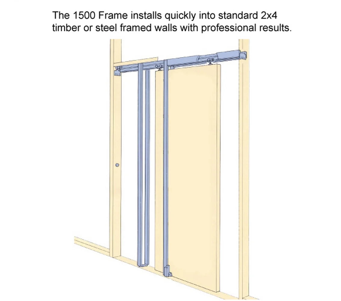 Solid Wood Interior Sliding French Pocket Door with Clear Glass K745037