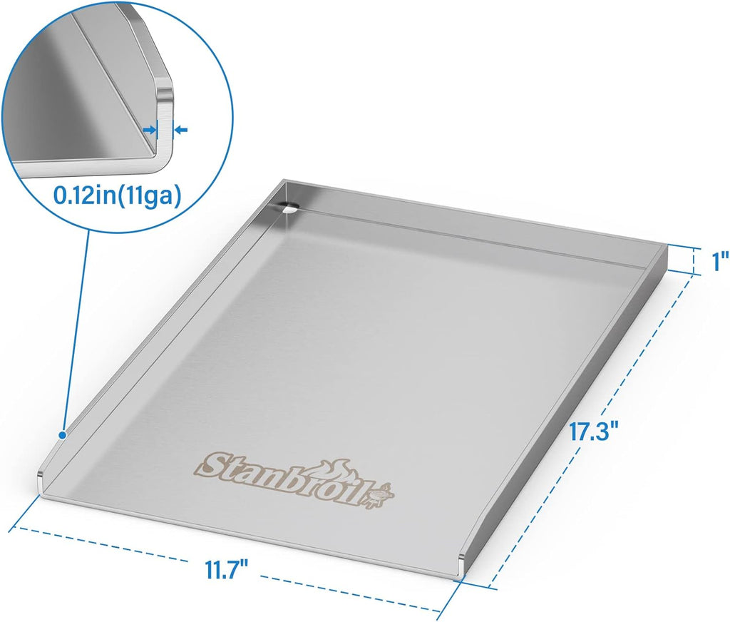 Stainless Steel Gas Grill Griddle Pan Pack of 2 U9039
