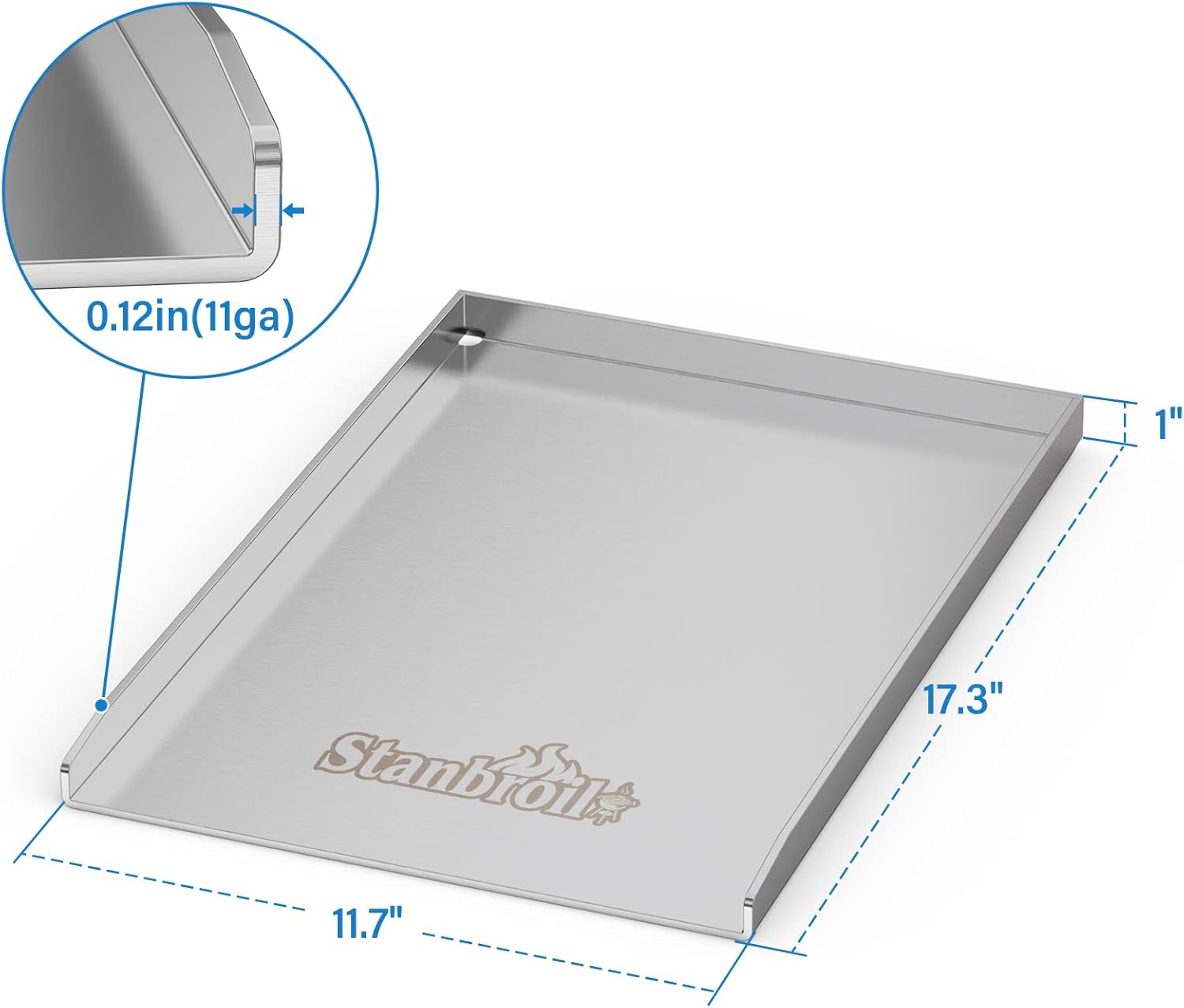 Stainless Steel Gas Grill Griddle Pan Pack of 2 U9039