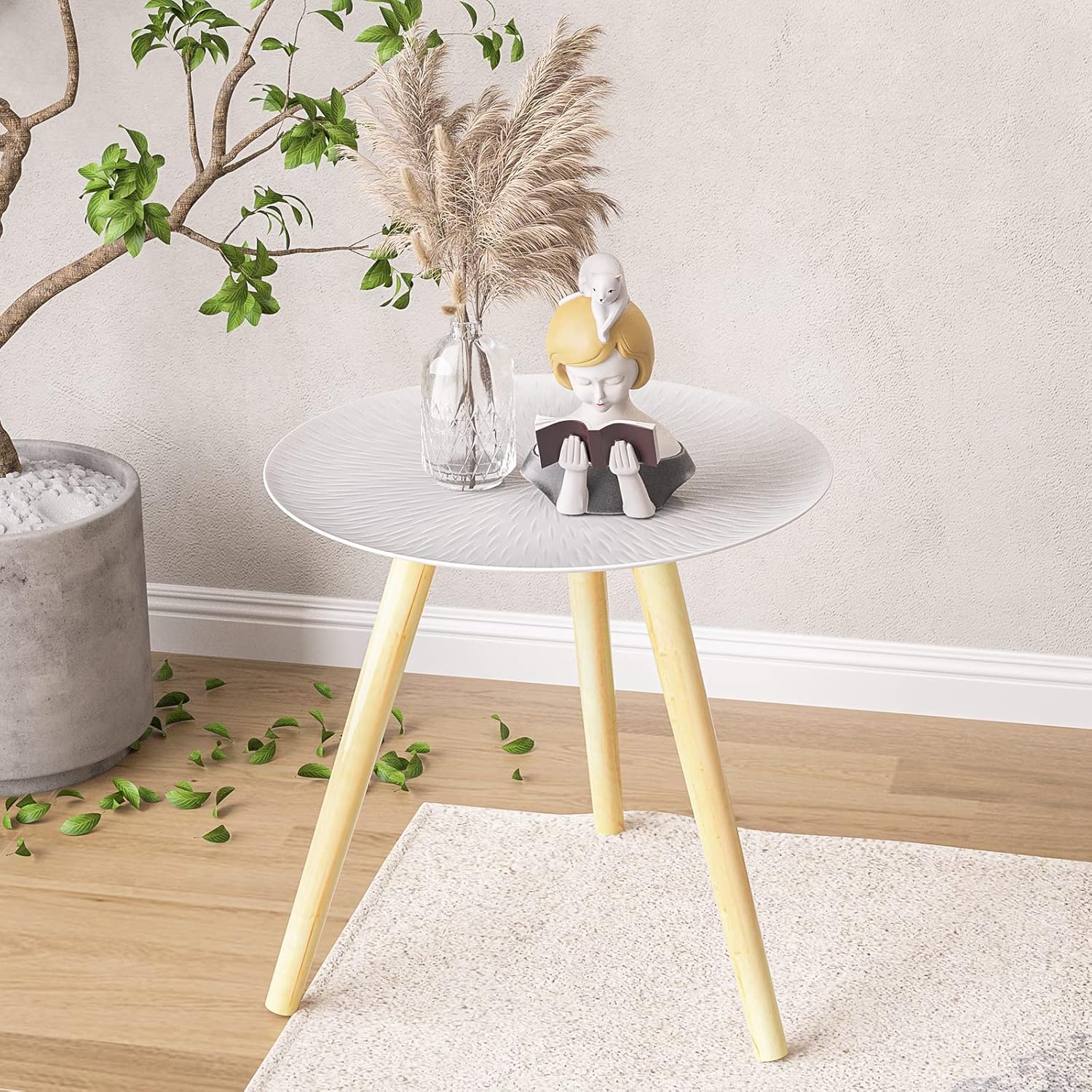 Round Wood Side Table, Pack of 2 O645