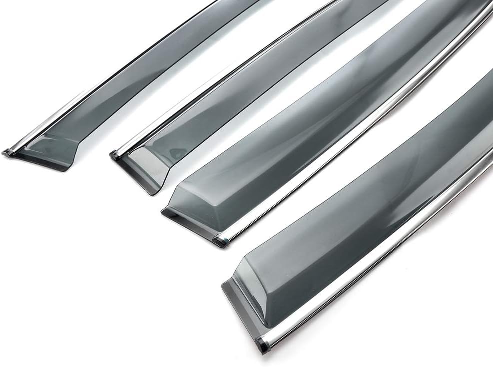 Smoke Tint Window Visor Sun Rain Guard Door Visor Pack of 2 Y3751