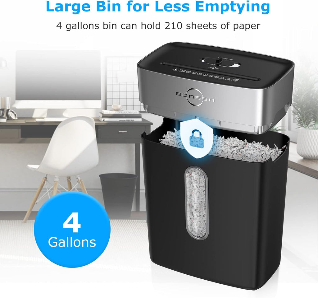 8-Sheet Crosscut Paper Shredder with 4 Gallons Wastebasket, Pack of 2 I69065