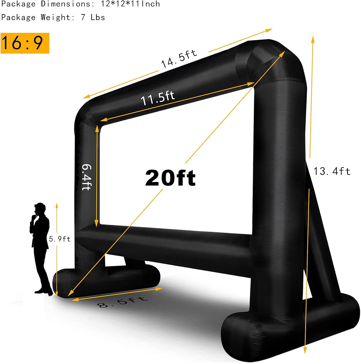20 Feet Inflatable Movie Screen with Carry Bag M1264