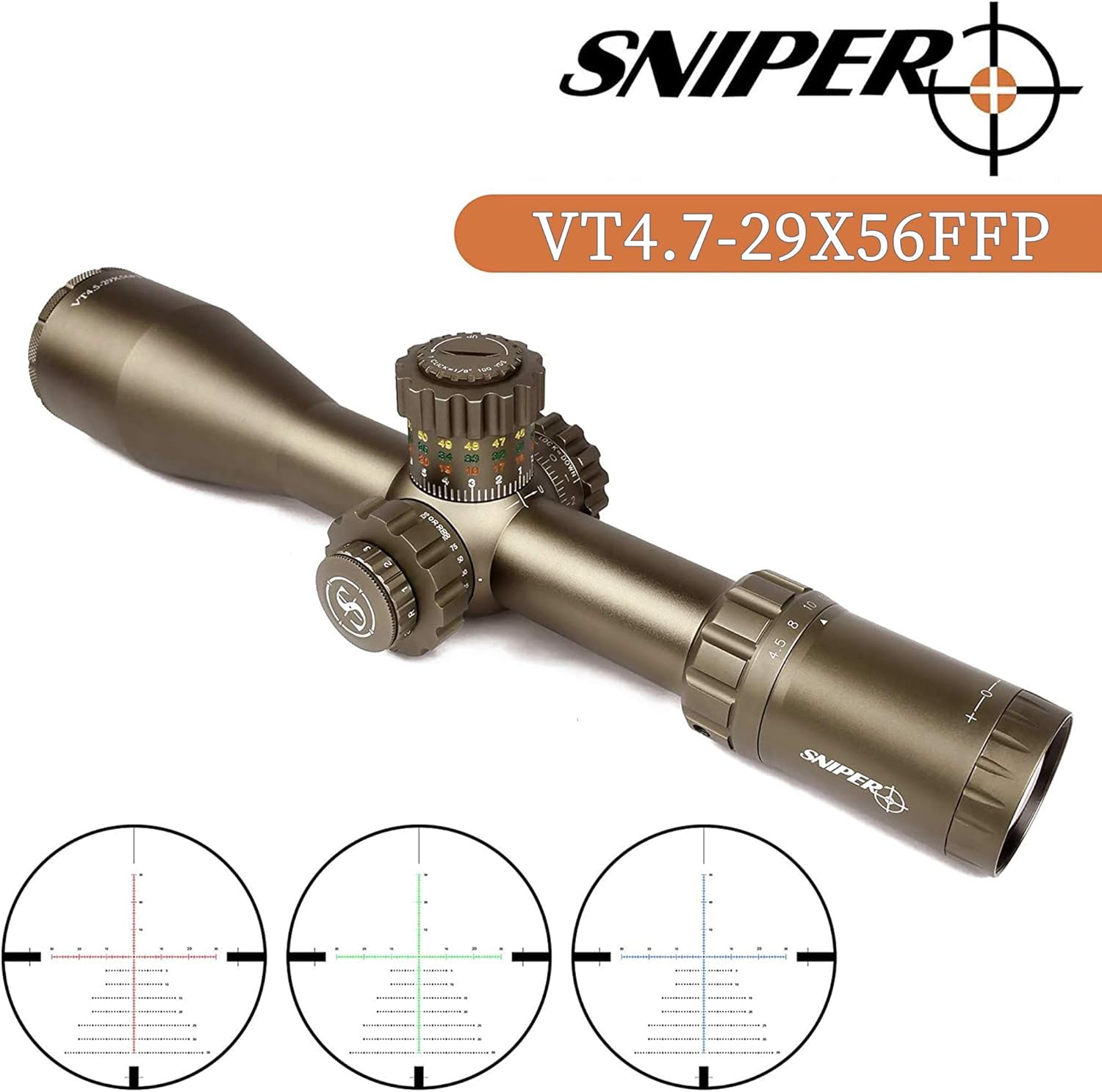 4.7-29x56 FFP Riflescope with Illuminated Reticle F22084
