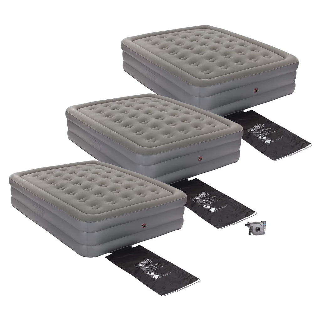 Queen 18" Airbed (3 Pack) with USB Pump Y4886