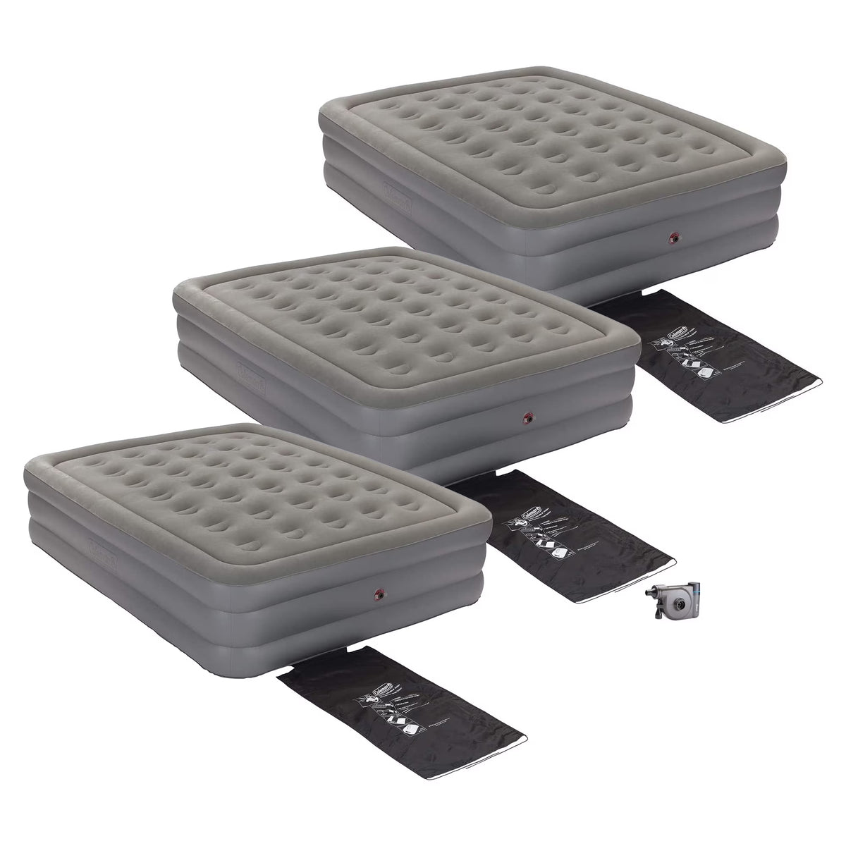 Queen 18" Airbed (3 Pack) with USB Pump Y4886