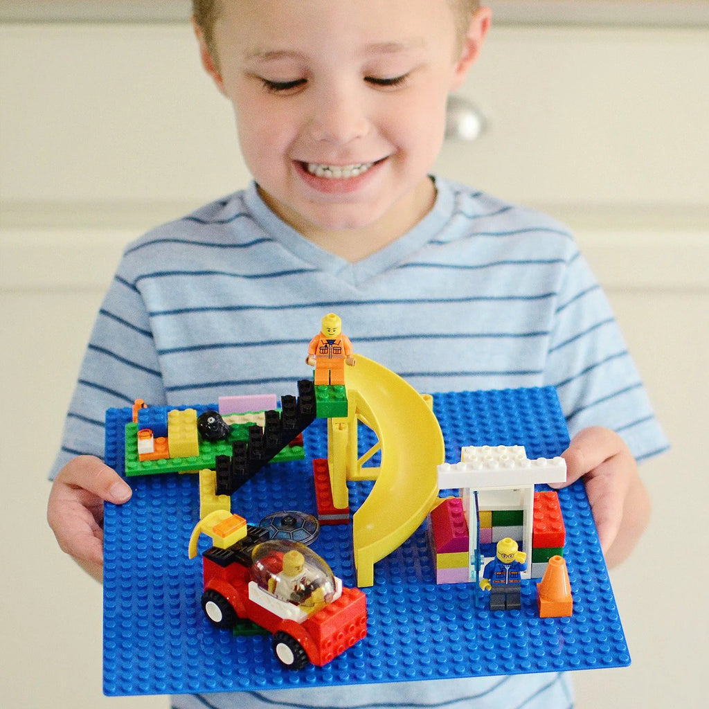 4 Building Blocks Baseplates 10"x10" Blue and Green V68342