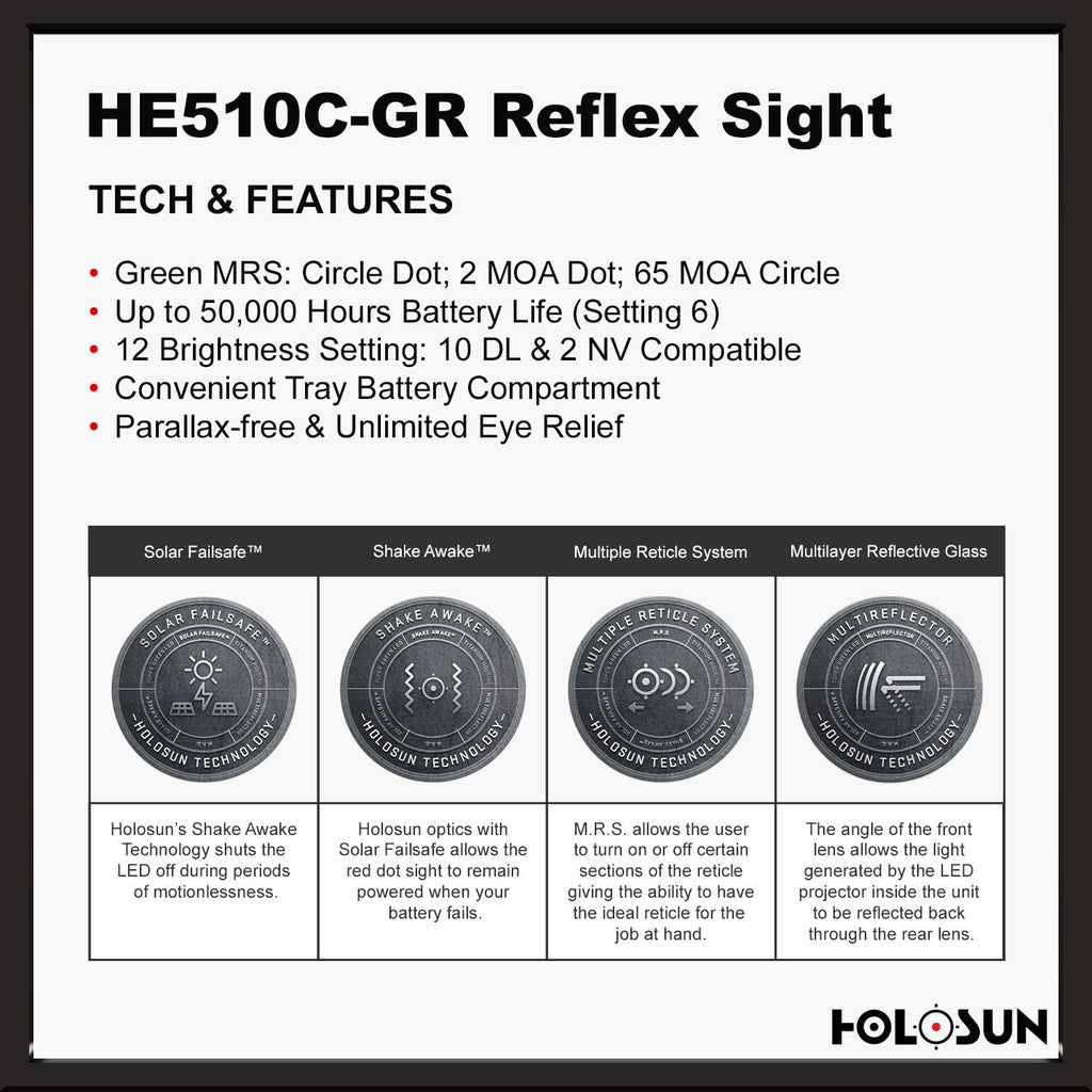 Open Reflex Optical Sight with Super Green LED E8817