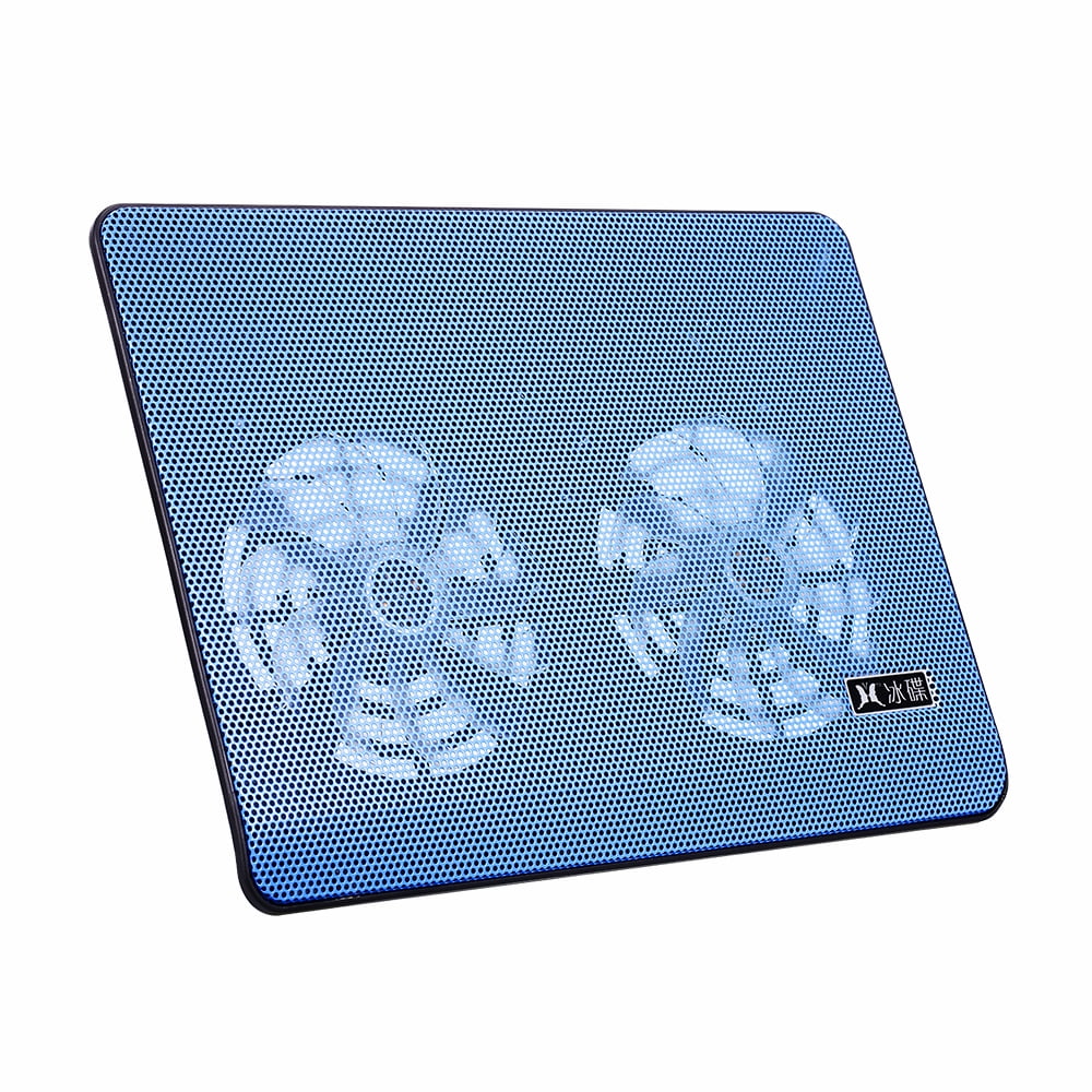 Blue Double Fans Laptop Cooling Pad with Two USB Ports E79262